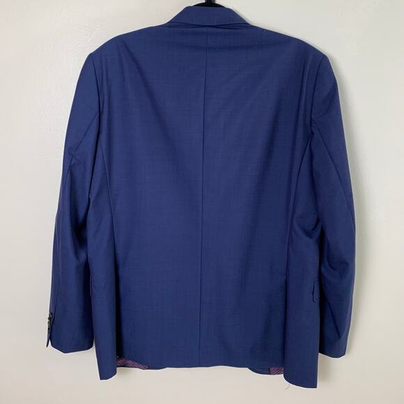 Ted Baker Endurance Size 42R Men's Wool Sport Coat Blazer Jacket Blue Business - Picture 8 of 12